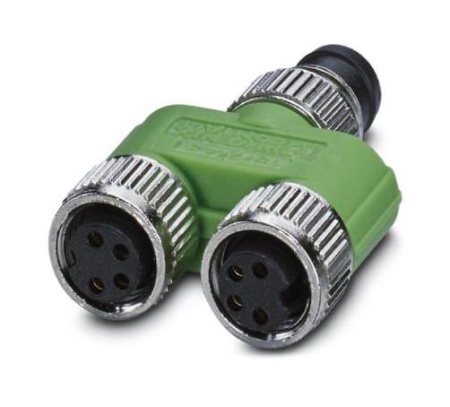 PHOENIX CONTACT 1572443 Sensor Splitter, Y - Style, Cable Mount, 4 Position M8 Plug, 2 x 4 Position M8 Receptacle