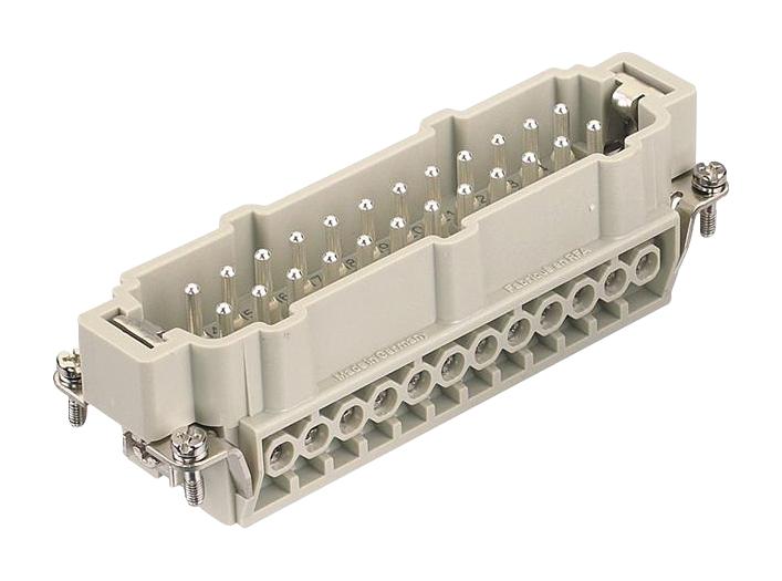 HARTING 09337242601 Heavy Duty Connector, Han E Series, Insert, 24 Contacts, 24B, Plug, Screw Pin