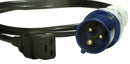 MULTICOMP PRO GW-151825 Mains Power Cord, IEC 60309 to IEC 60320-1 C19, 2 m, 16 A, 250 V, Black, MP-IP44 Commando Series
