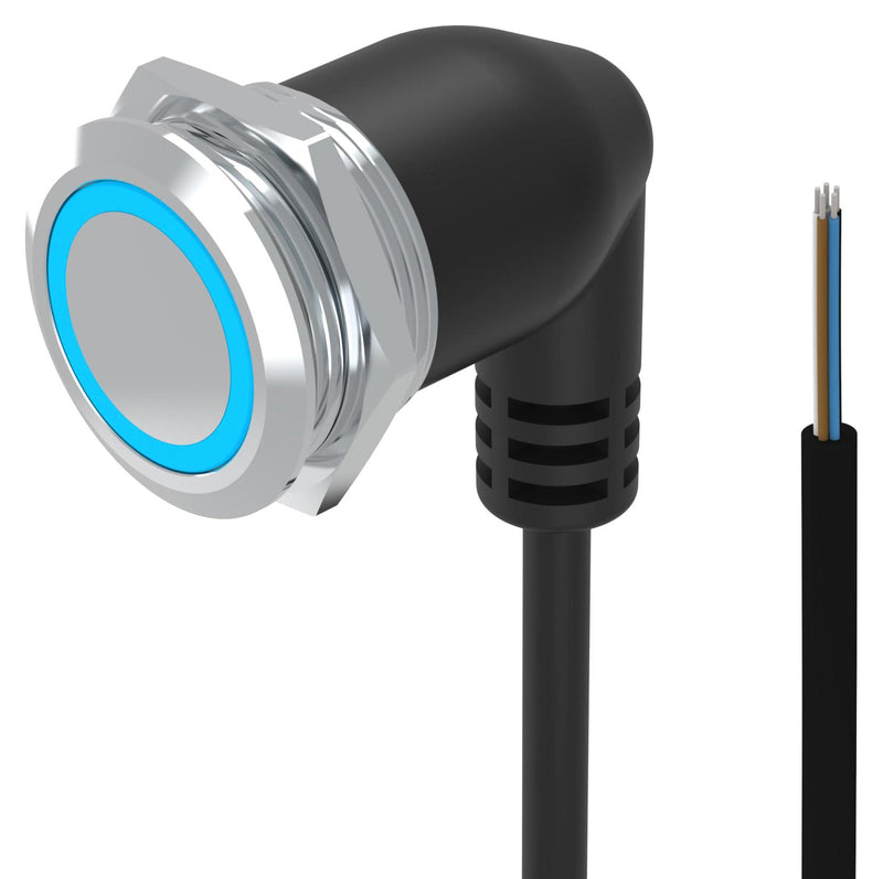 EAO 82-665C.1124 Vandal Resistant Switch, Ring Illuminated, 24V LED, 82 Series, 22 mm, SPDT, Momentary