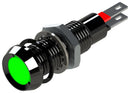 MARL 677-532-22 LED Panel Mount Indicator, Smoked Lens, Green, 24 VDC, 8.1 mm, 20 mA, 23 cd, IP67