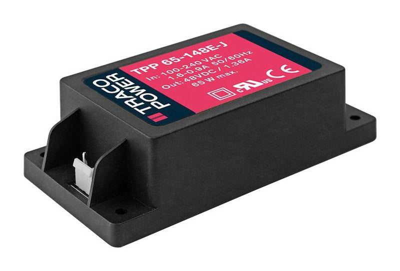 TRACO POWER TPP 65-148E-J AC/DC Enclosed Power Supply (PSU), Class I, II, Medical, 1 Outputs, 65 W, 48 VDC, 1.36 A