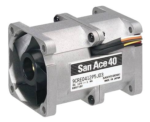 SANYO DENKI 9CRE0412P5J03 DC Axial Fan, 12 V, Square, 40 mm, 56 mm, Ball Bearing, 31.8 CFM