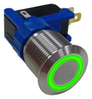 MULTICOMP PRO MP-PB7-06LB22FFRG12V Vandal Resistant Switch, 0.748 ", SPDT, On-On, Round Flat, Natural