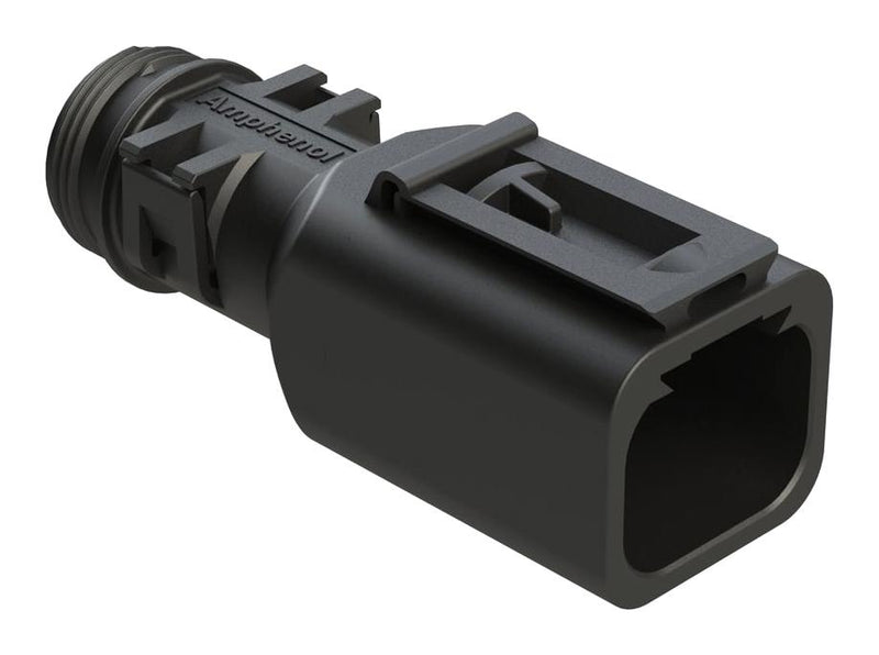 AMPHENOL SINE/TUCHEL ATBS-265-0405 BACKSHELL, RCPT CONN, 4POS, 180DEG, BLK