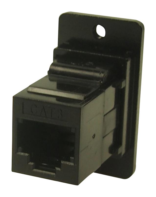 MULTICOMP PRO MP-CP30724MB440 In-Line Adapter, Cat3, Black Metal, Adapter, In-Line, RJ12, RJ12, MP Dual Slim Feedthrough Series