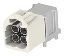 TE CONNECTIVITY 2474520-2 RF / Coaxial Connector, 4Port, White, Mini FAKRA Coaxial, Right Angle Plug