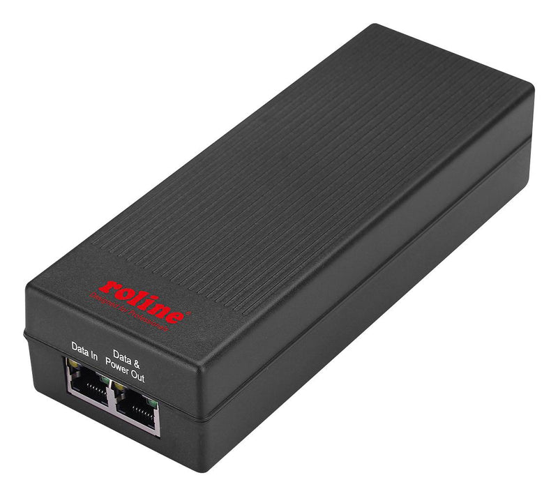 ROLINE 21.13.1199 Switch, 2 Ports, Gigabit PoE Injector, RJ45 x 2