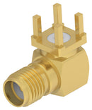 TE CONNECTIVITY 2484786-1 RF / Coaxial Connector, SMA Coaxial, Right Angle Jack, Through Hole Right Angle, 50 ohm