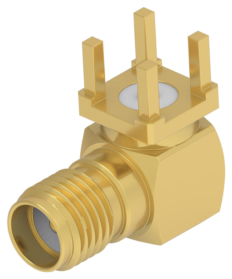 TE CONNECTIVITY 2484786-1 RF / Coaxial Connector, SMA Coaxial, Right Angle Jack, Through Hole Right Angle, 50 ohm