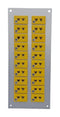 LABFACILITY AM-K-FF + FMP-20 Thermocouple Connector, 75 x 175mm Panel, Miniature, K, Socket, 20Way, Yellow, ANSI, Fascia Mount
