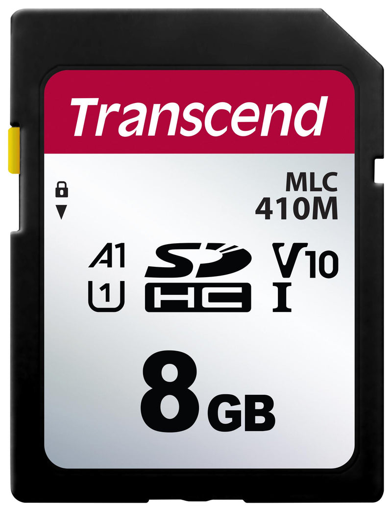 TRANSCEND TS8GSDC410M Flash Memory Card, MLC NAND, SD Card, UHS-1, Class 1, Class 10, 8 GB, 3.6 V, -25 &deg;C, 85 &deg;C