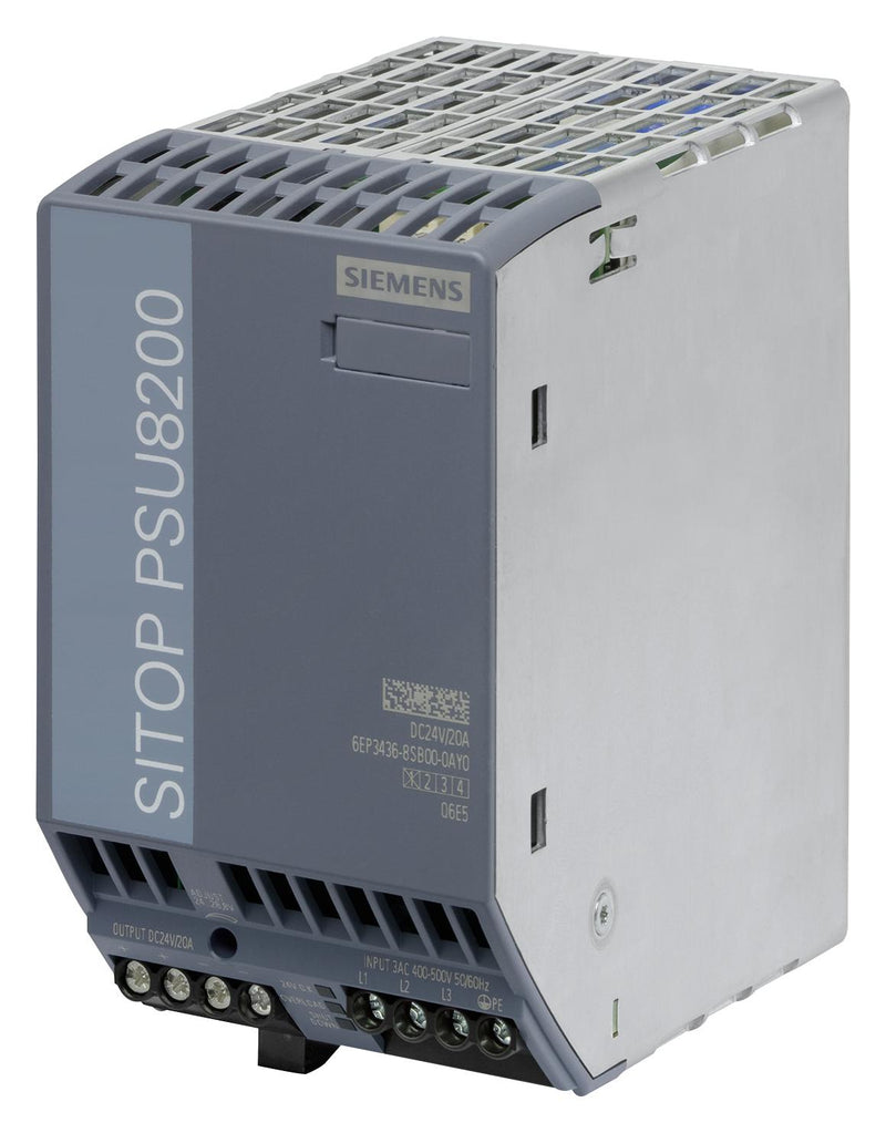 SIEMENS 6EP3436-8SB00-0AY0 AC/DC DIN Rail Power Supply (PSU), ITE, 1 Output, 480 W, 24 VDC, 20 A