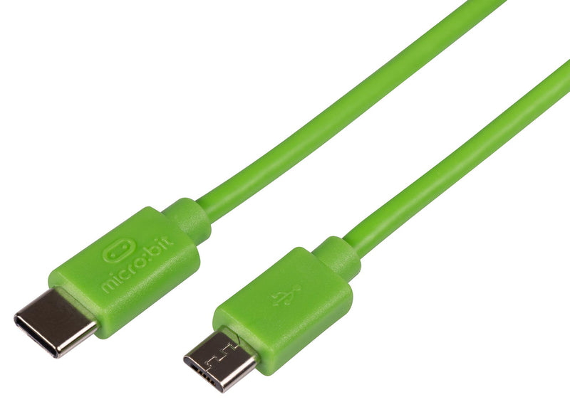 BBC MICRO:BIT MEFUSBG30CV1 USB Cable, Type C Plug to Micro USB Plug, 300 mm, 11.8 ", USB 2.0, Green