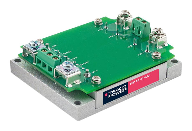 TRACO POWER TEP 75-2415WI-CM Isolated Chassis Mount DC/DC Converter, Railway, Module, 4:1, 75 W, 1 Output, 24 V