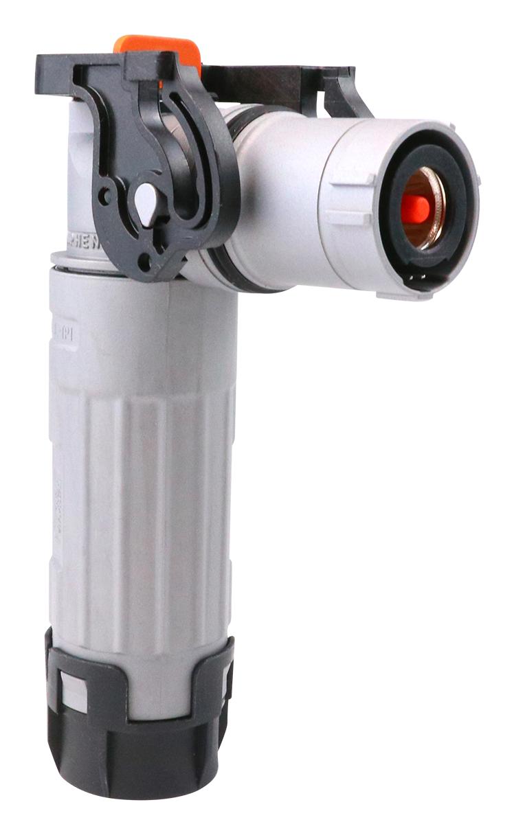 AMPHENOL INDUSTRIAL PL28Y-301-70-2-5 High Power Connector, 1 Pos, R/A, PowerLok Connector Series, Plug, 1 kVDC, 300 A, Cable Mount