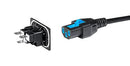 SCHURTER 3-144-831 Mains Power Cord, IP54, w/ V-Lock, CEE 7/XVII Plug to IEC 60320 C17, 3 m, 10 A, 250 VAC, Black