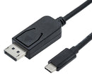 ROLINE 11.04.5837 Inter Series Adapter Cable Assembly, Type C USB 3.1 Plug to DisplayPort Plug, 9.8 ft, 3 m, Black
