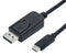 ROLINE 11.04.5837 Inter Series Adapter Cable Assembly, Type C USB 3.1 Plug to DisplayPort Plug, 9.8 ft, 3 m, Black