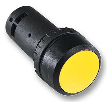 ABB 1SFA619100R1023 Industrial Pushbutton Switch, CP1, 22.3 mm, DPST-NO, Momentary, Flush, Yellow
