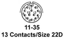 AMPHENOL AEROSPACE D38999/24FB35SN CIRCULAR CONNECTOR, RECEPTACLE, 13 POSIT