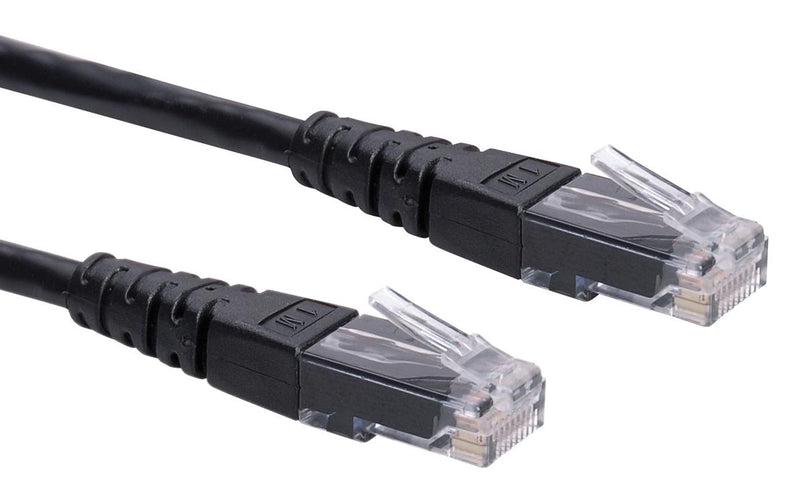 ROLINE 21.15.1525 Ethernet Cable, Cat6, RJ45 Plug to RJ45 Plug, UTP (Unshielded Twisted Pair), Black, 500 mm