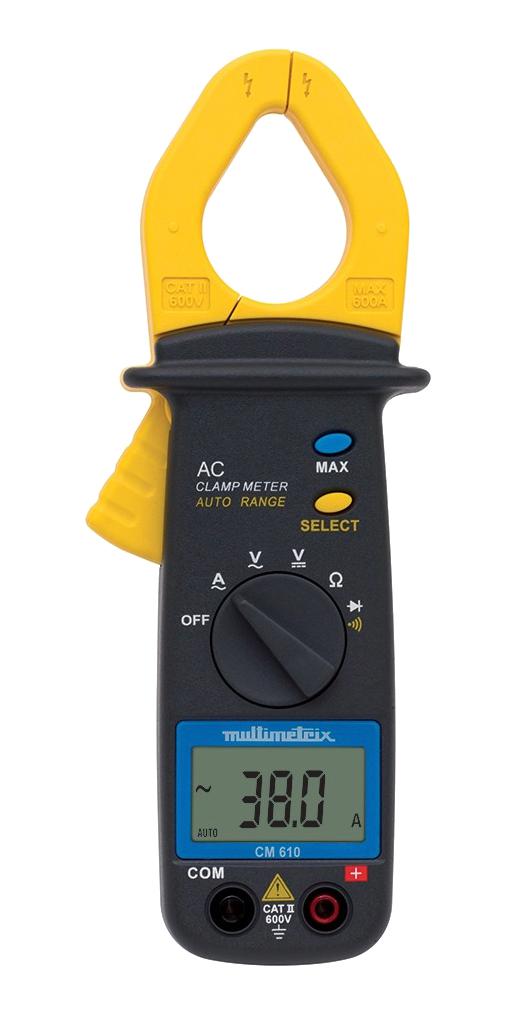 CHAUVIN ARNOUX CM610 Clamp Meter, AC Current, AC/DC Voltage, Continuity, Diode, Resistance, 600 A, 600 V, 600 V