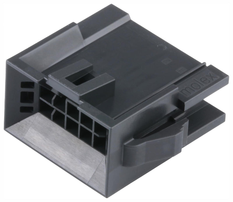 MOLEX 224556-1208. CONN HOUSING, PLUG, 8POS, 2.5MM, BLACK