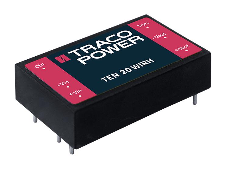 TRACO POWER TEN 20-11022WIRH Isolated Through Hole DC/DC Converter, ITE & Railway, DIP, 4:1, 20 W, 2 Output, 12 V