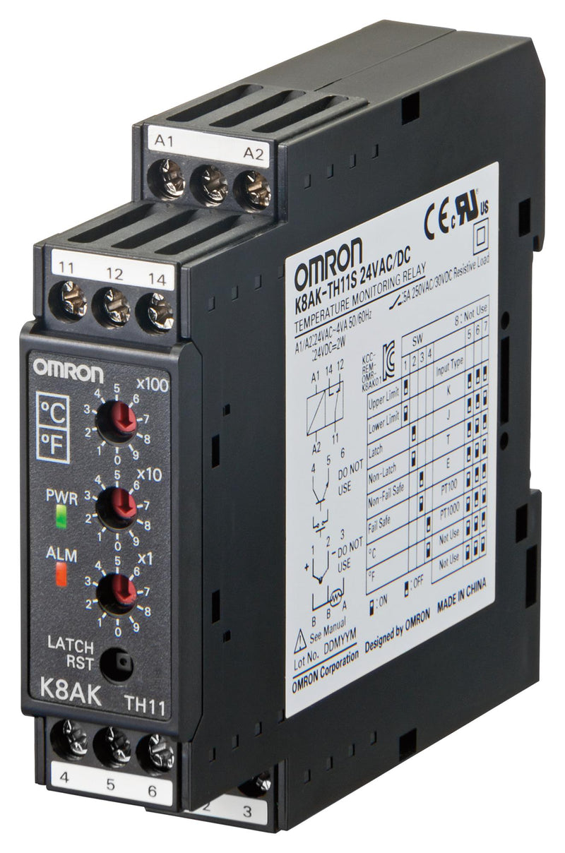 Omron Industrial Automation K8AKTH11SAC100240 K8AKTH11SAC100240 Temperature Monitoring Relay Spdt