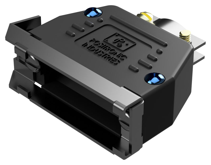 POSITRONIC D15000JVL0/AA D Sub Backshell, D Series, DA, 180&deg;, PET (Polyester), Glass Filled Body