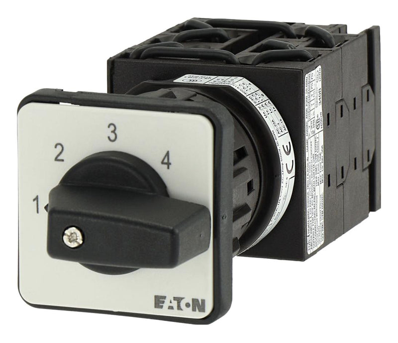 EATON MOELLER T0-5-15139/EZ Rotary Switch, Step, 5 Position, 2 Pole, 45 &deg;, 20 A, 690 V, T0 Series