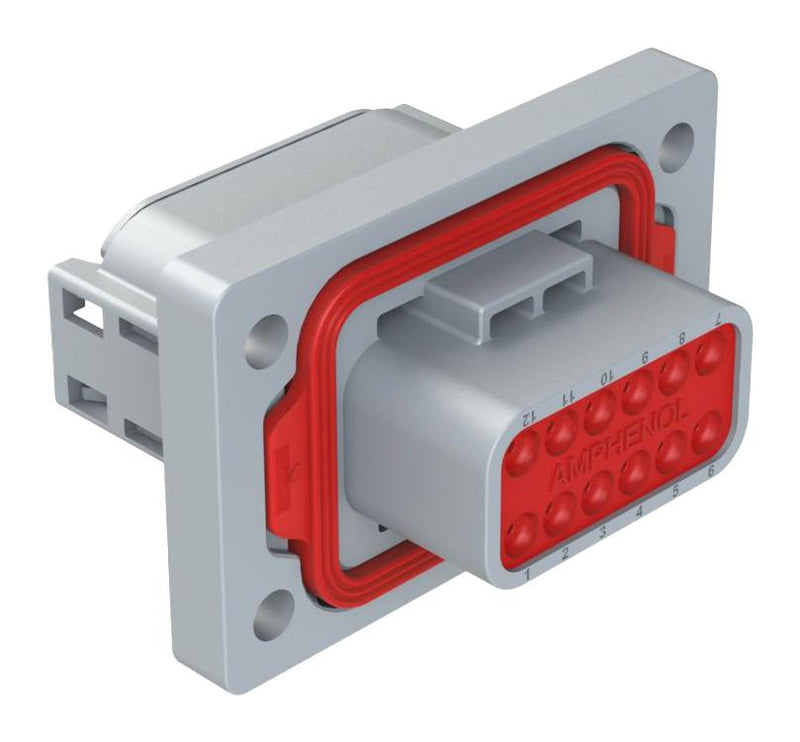 AMPHENOL SINE/TUCHEL ATM04-12PA-PM31 Automotive Connector Housing, Keyed A, Grey, PanelMate ATM Series, Receptacle, 12 Ways