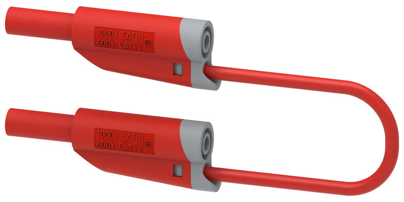 MULTICOMP PRO MP771088 Banana Test Lead, 4mm Banana Plug, Stackable, 4mm Stackable Banana Plug, 2.32 ", 59 mm, Red, 36 A