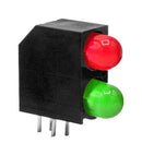 DIALIGHT 552-0212F Circuit Board Indicator, Red, Green, 2 LEDs, Through Hole, 5mm, R 10mA, G 10mA, R 6.3mcd, G 10mcd