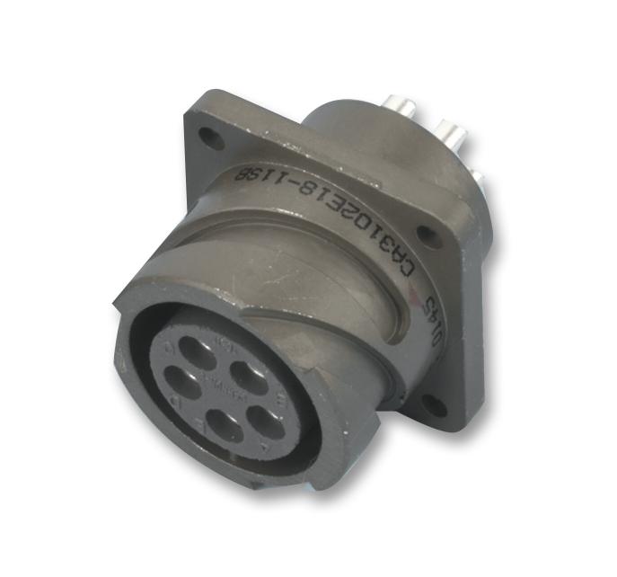 ITT CANNON CA3102E14S-5SB Circular Connector, CA Series, MIL-DTL-5015 Series, Box Mount Receptacle, 5 Contacts, Solder Socket