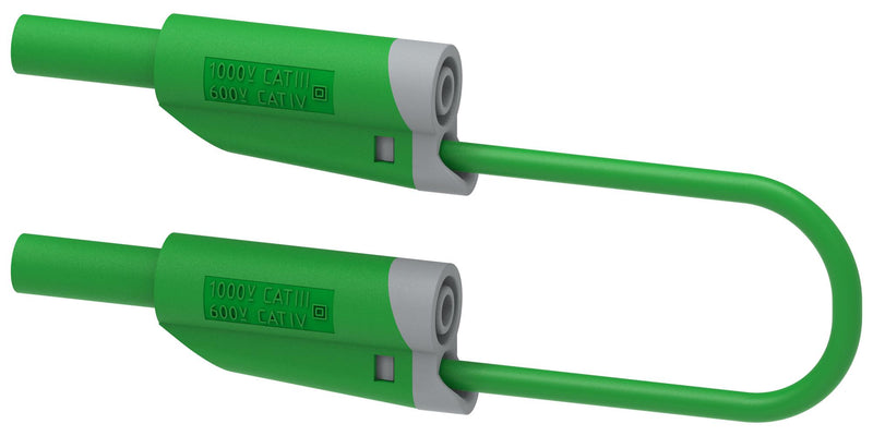 MULTICOMP PRO MP771089 Banana Test Lead, 4mm Banana Plug, Stackable, 4mm Stackable Banana Plug, 2.32 ", 59 mm, Green