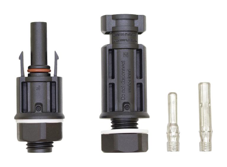 HELLERMANNTYTON 147-50003 Photovoltaic / Solar Connector, 1 Pair, Female and Male Coupler, Panel Mount, IP68