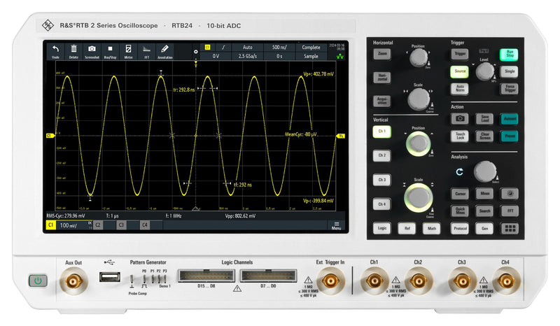 ROHDE & SCHWARZ RTB2-BNDL Digital Oscilloscope, RTB 2 Series, 4 Analogue, 300 MHz, 2.5 GSPS, 20 Mpts, 1.15 ns