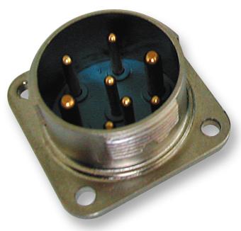 JAEGER 536006006 Circular Connector, Rapid Series, Panel Mount Receptacle, 6 Contacts, Solder Pin, Metal Body