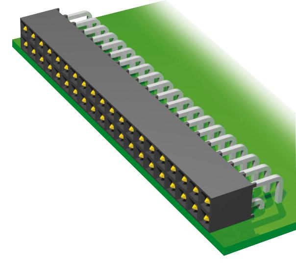 SAMTEC IPT1-110-01-L-D-RA Pin Header, Board-to-Board, 2.54 mm, 2 Rows, 20 Contacts, Through Hole Right Angle, IPT1
