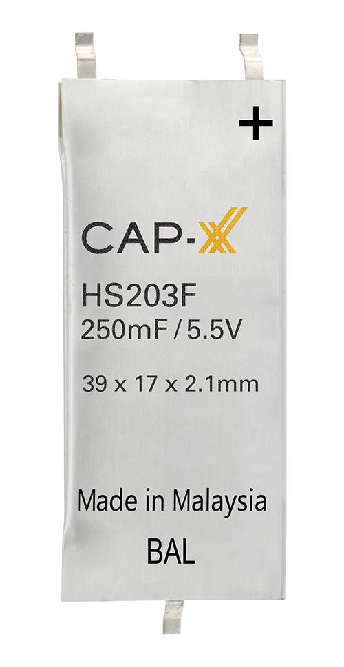 CAP-XX HS230F Supercapacitor, Prismatic Ultra Thin, 1.2 F, 5.5 V, Solder, &plusmn; 20%