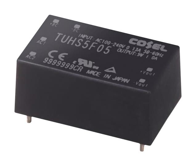 COSEL TUHS5F24 AC/DC PCB Mount Power Supply (PSU), ITE, 1 Output, 5.28 W, 24 V, 220 mA