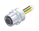 AMPHENOL CONEC 43-01002 Sensor Cable, A Coded, M12 Receptacle, Free End, 8 Positions, 500 mm, 19.7 "