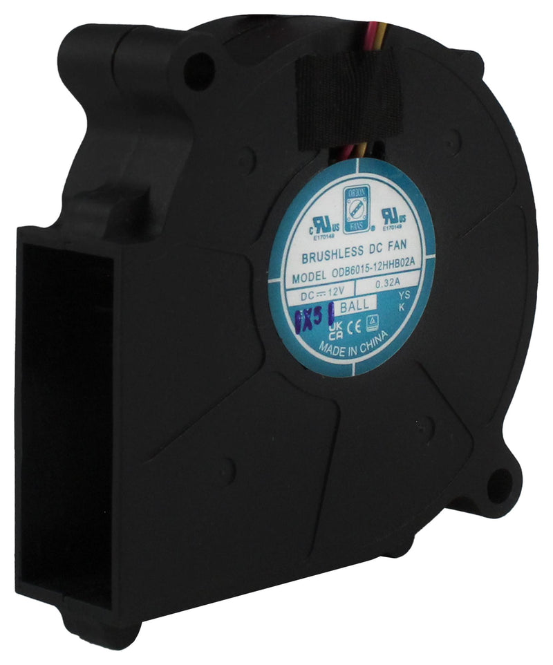 ORION FANS ODB6015-12HHB02A Fan Blower, DC Brushless Motor, 12 VDC, DC, 60 mm, 15.2 mm, 6.9 CFM