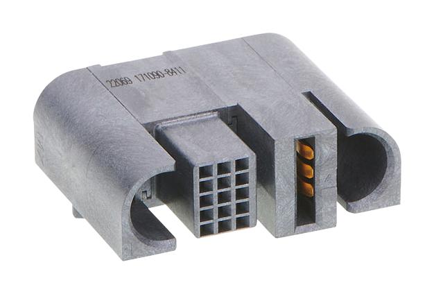 MOLEX 171090-8411 Rectangular Power Connector, R/A, 16 Contacts, Ten60 171090 Series, PCB Mount, Press Fit