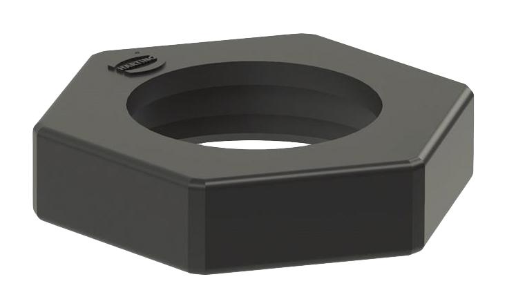 HARTING 19590202102. FIXING NUT, CONN, THERMOPLASTIC, BLACK