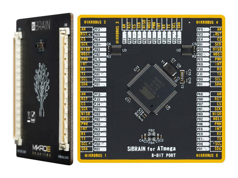 MIKROELEKTRONIKA MIKROE-5847 SiBRAIN Microcontroller Add-On Board, ATmega1280, 8bit, AVR