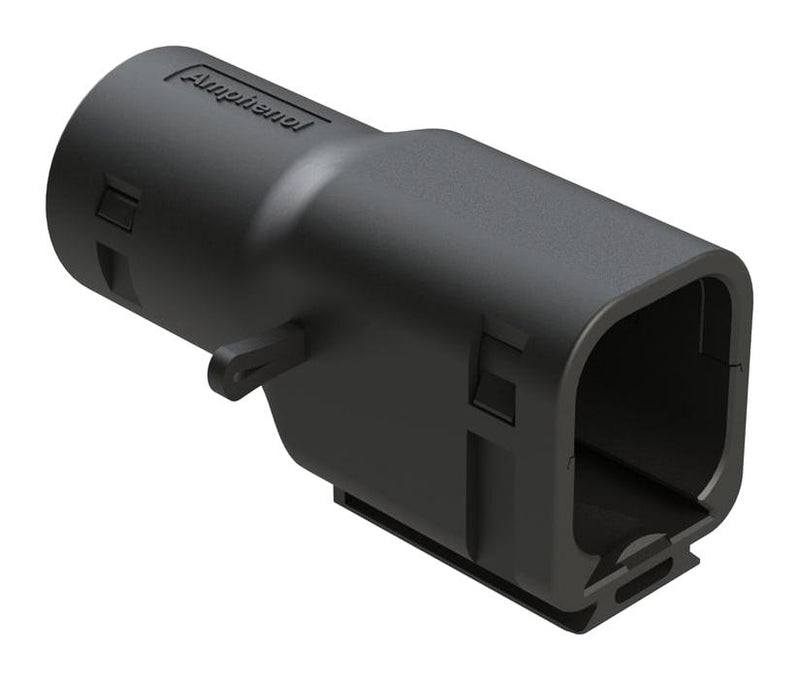 AMPHENOL SINE/TUCHEL ATMBS-030-0605 BACKSHELL, RCPT CONN, 6POS, 180DEG, BLK