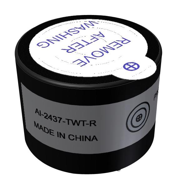 PUI AUDIO AI-2437-TWT-R Transducer, Continuous, 100 dBA, 3.7 kHz, Through Hole, Internal